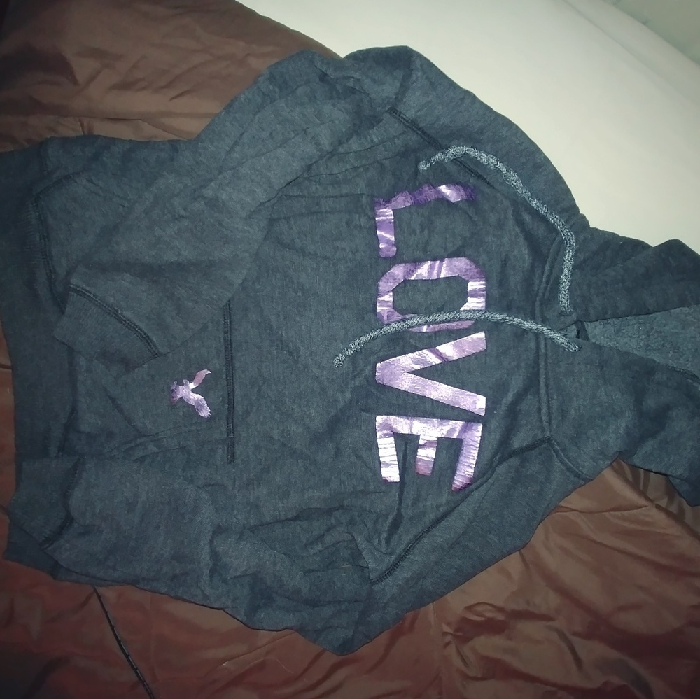 Dark grey and purple American Eagle hoodie